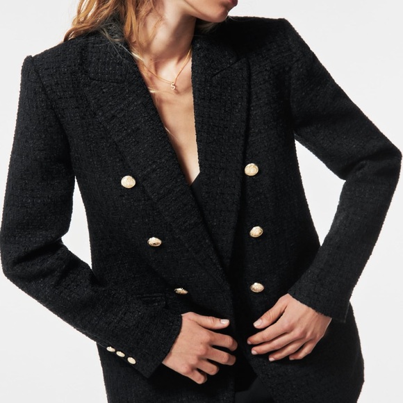 Zara Button Textured Weave Blazer - Picture 2 of 5